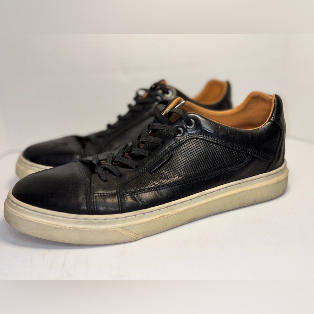 Bullboxer Men’s Black Leather Lace-Up Sneakers EU 45 US 11.5 Casual Shoes
